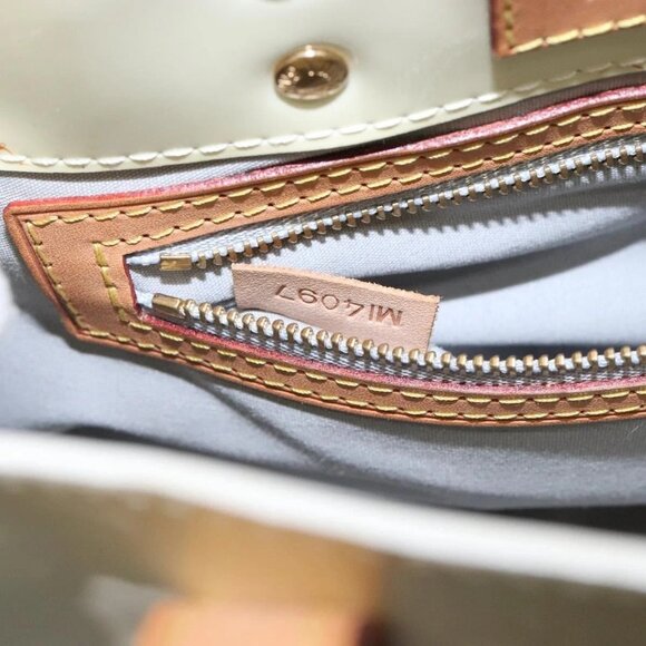 LOUIS VUITTON Monogram Vernis Reade PM Hand Bag Perle M91336 LV Auth 141487 - Picture 11 of 16